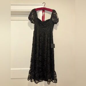 Black Lace Midi Dress